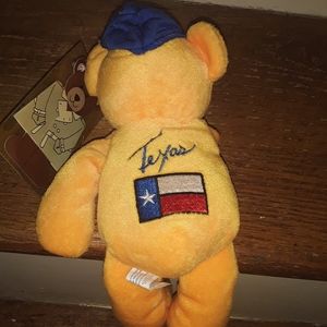 Yellow Texas Teddy Bear Original Tags Vintage